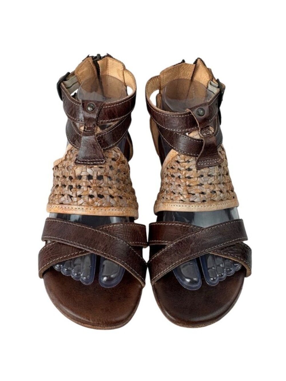 Bed Stu CAPRIANA Size 8 Brown Leather Gladiator Boho Sandals Flats Open Toe Shoe